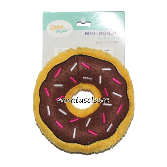 Zippy Paws Mini Donutz Plush Dog Toy - Chocolate NWT - Picture 3 of 8